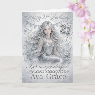Silver 21st Birthday – Granddaughter Celebration Card