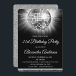 Silver 21st Birthday Party Disco Ball - 70's Party Invitation<br><div class="desc">Silver Twenty First Birthday Party Disco Ball Party Invitation. The Silver and Black 21st Birthday Party Invitation is perfect for a modern 21st Birthday Party.</div>
