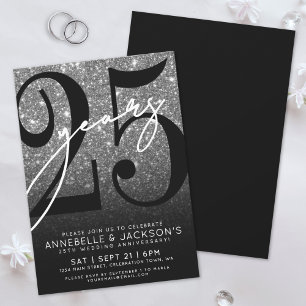 Silver 25th Anniversary Party Invitation
