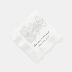 Silver, 25th Wedding Anniversary Napkin