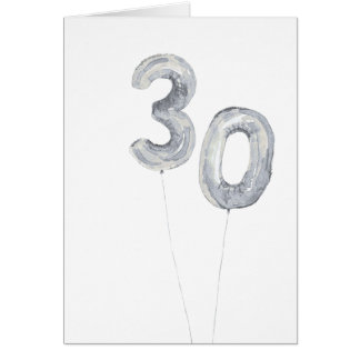 silver 30th birthday balloons