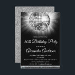 Silver 30th Birthday Party Disco Dance Ball Invitation<br><div class="desc">Silver Thirtieth Birthday Party Disco Dance Ball Party Invitation. The Silver and Black 30th Birthday Party Invitation is perfect for a modern 30th Birthday Party. Customised matching products can be created by the Designer by request.</div>