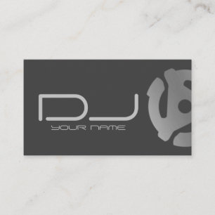 Silver 45 Record Adapter Logo DJ Business Card