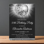 Silver 50th Birthday Party Silver Disco Ball Invitation<br><div class="desc">Silver Fiftieth Birthday Party Silver Disco Ball Party Invitation. The Silver and Black 50th Birthday Party Invitation is perfect for a modern 50th Birthday Party.</div>