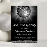 Silver 60th Birthday Party Silver Disco Ball Invitation<br><div class="desc">Silver Sixtieth Birthday Party Silver Disco Ball Party Invitation. The Silver and Black 60th Birthday Party Invitation is perfect for a modern 60th Birthday Party.</div>