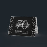 Silver 70th Birthday Thank you Confetti Black Card<br><div class="desc">Elegant 70th Birthday Party Silver Faux Glitter Confetti Black template. Easy to use and easy to personalise. Order Today!</div>