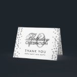 Silver 70th Birthday Thank you Glitter Confetti Card<br><div class="desc">Elegant 70th Birthday Party Silver Faux Glitter Confetti White template. Easy to use and easy to personalise. Order Today!</div>