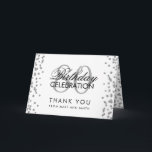 Silver 80th Birthday Thank you Glitter Card<br><div class="desc">Elegant 80th Birthday Party Silver Faux Glitter Confetti template. Easy to use and easy to personalise. Order Today!</div>