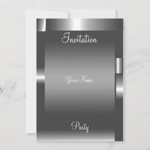 Silver abstract colour Party Invitation