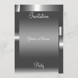 Silver abstract colour Party Invitation