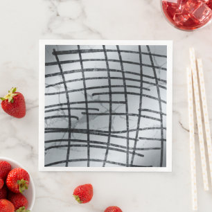 Silver Abstract Lines Napkins