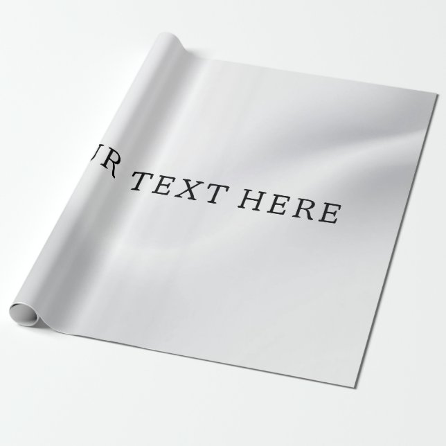 Silver add your custom text wrapping paper (Unrolled)