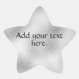 Silver Add Your Own Text  Star Sticker