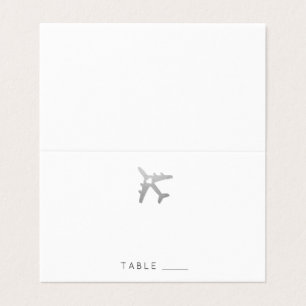Silver Aeroplane with Heart Travel Theme Place Car Business Card