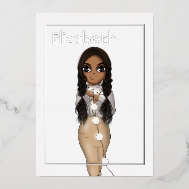 Silver African American Christmas Birthday Foil In (Front)