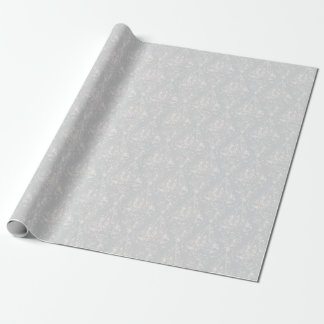 Silver Aged Damask Pattern Wrapping Paper