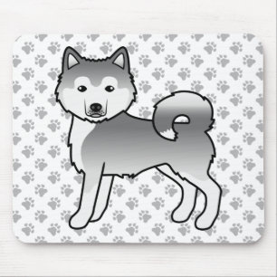 Silver Alaskan Malamute Cute Cartoon Dog Mouse Mat