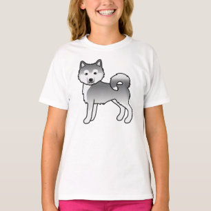 Silver Alaskan Malamute Cute Cartoon Dog T-Shirt