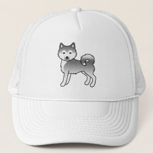 Silver Alaskan Malamute Cute Cartoon Dog Trucker Hat