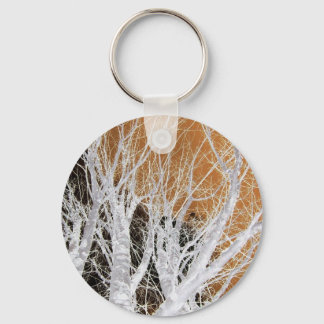 Silver Alder Tree Art Keychain