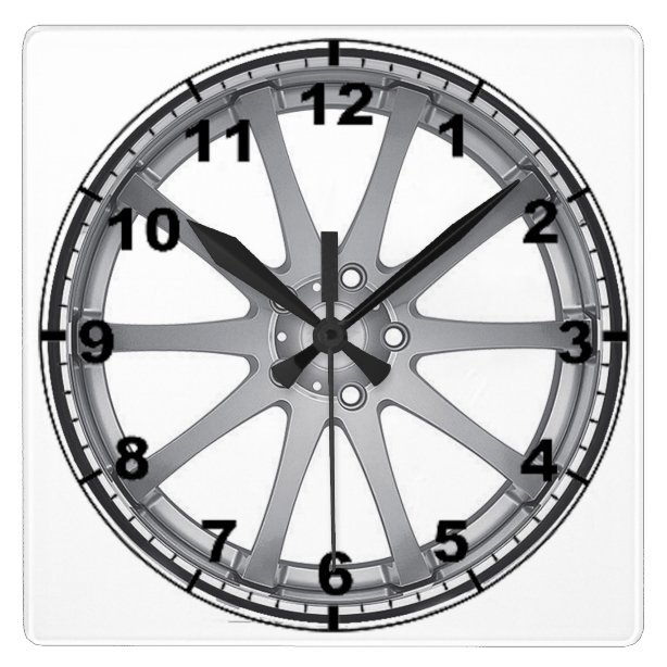 Car Wheel Wall Clocks Zazzle UK