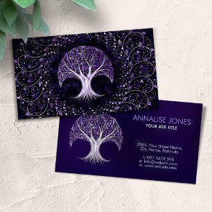 Silver and Amethyst Tree of life - Yggdrasil  Business Card