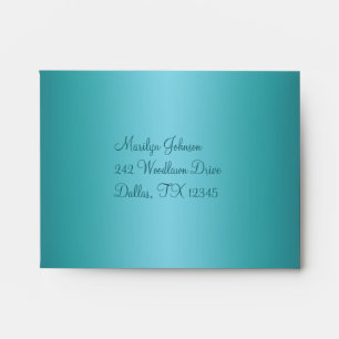 Silver and Aqua Floral Envelope for A2 Reply Card