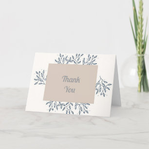 “Silver and Beige Blank Thank You Card