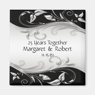 Silver and Black 25th Anniversary Magnet