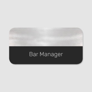 Silver and Black 4 Business Employee Name Tag