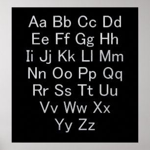 Silver and Black Alphabet Chart