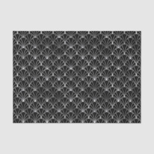 Silver and Black Art Deco Pattern Tissue Paper