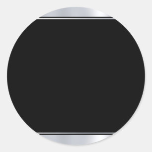 Silver And Black Blank Modern Elegant Template Classic Round Sticker