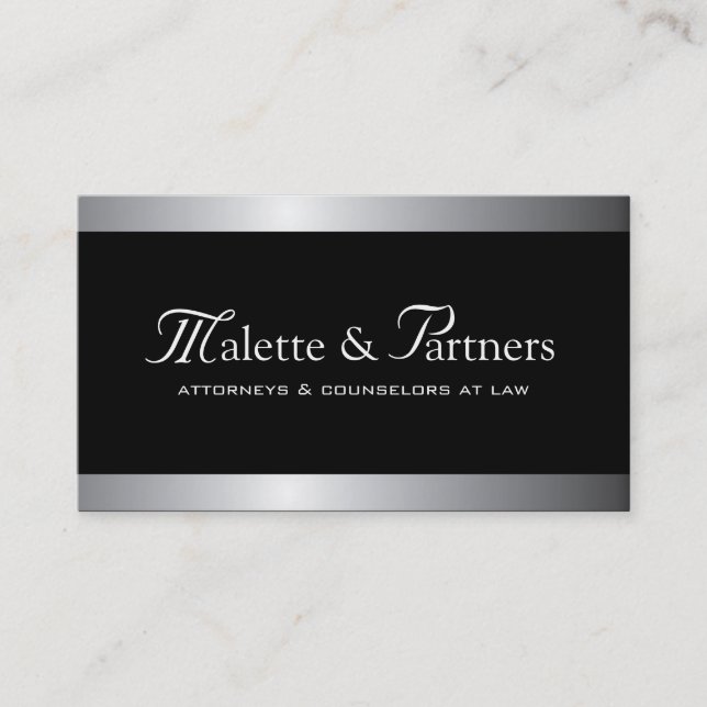 Silver and Black Business Cards (Front)