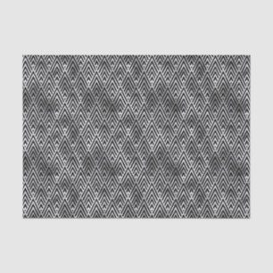Silver and Black Diamond Art Deco Pattern Tissue Paper