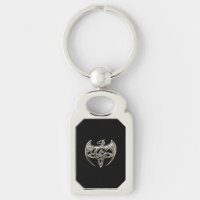 Silver And Black Dragon Trine Celtic Knots Art