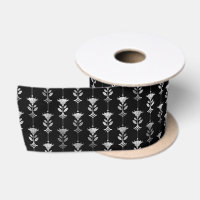 Silver and Black Floral Art Deco Pattern