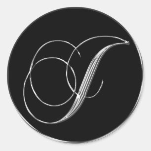 Silver And Black Formal Wedding Monogram J Seal