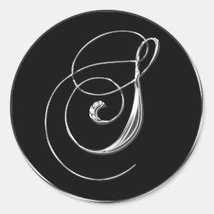 Silver And Black Formal Wedding Monogram S Seal