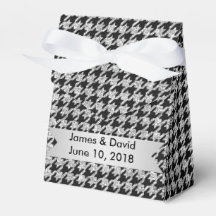 Silver and Black Herringbone Favour Box