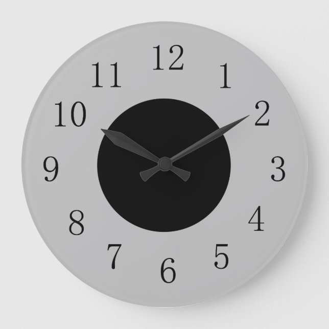 Silver and Black Lowpriced Kitchen Wall Clock (Front)