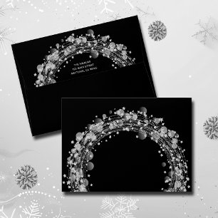 Silver and Black Merry Christmas Envelope