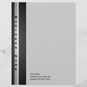 Silver and Black Metal Look Letterhead Design
