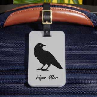 Silver and Black Personalised Luggage Tag | Raven