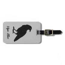 Silver and Black Personalised Luggage Tag | Raven