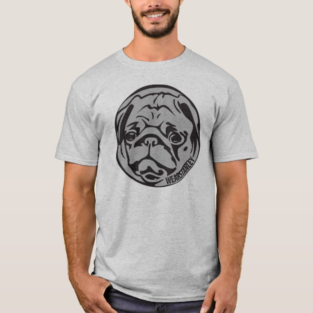 silver and black pugface T-Shirt (Front)