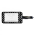 Silver and Black quatrefoil Luggage Tag
