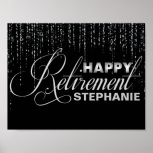 Silver and Black Retirement Party Poster