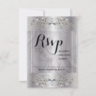 Silver and Black Rsvp card