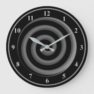 Silver and Black Spiral Wall Clock